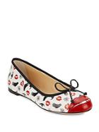 Charlotte Olympia Kiss Me Darcy Leather Ballet Flats