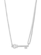 Alex And Ani Sterling Silver Key-shaped Pendant Necklace