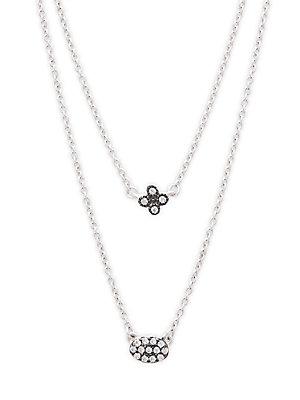 Freida Rothman Double Drop Tiny Clover Pendant Necklace