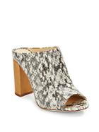 Vince Camuto Tad Snake-embossed Leather Mules