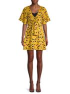 Bcbgeneration Floral-print Tie-front Day Dress