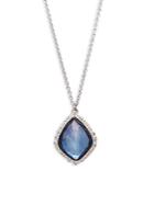 Armenta Diamond & Blue Sapphire/mother-of-pearl/quartz Triplet Pendant Necklace