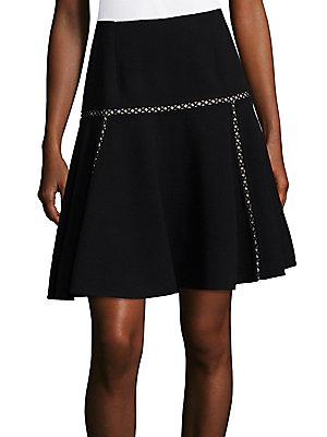 Carolina Herrera Dark Wool A-line Skirt