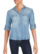 Saks Fifth Avenue Red Angelique Button-down Jean Top