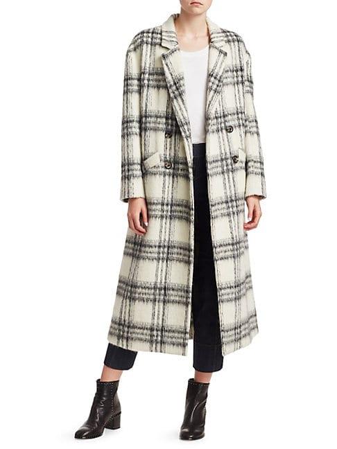 Elizabeth And James Maya Plaid Wool-blend Boxy Coat