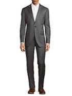 Saks Fifth Avenue Made In Italy Windowpane Wool Suit