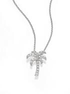 Saks Fifth Avenue Diamond & 14k White Gold Palm Tree Necklace