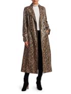 Frame Python-embossed Leather Trench Coat