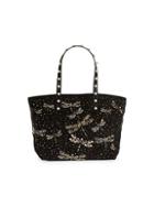 Redvalentino Dragonfly Studded Suede Tote