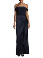 Laundry By Shelli Segal Ruffle Off-the-shoulder Gown