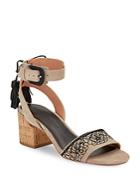 Sigerson Morrison Riva Embroidered Ankle Strap Sandals