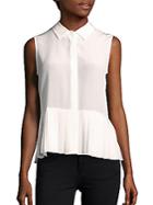 Magaschoni Sleeveless Solid Silk Top