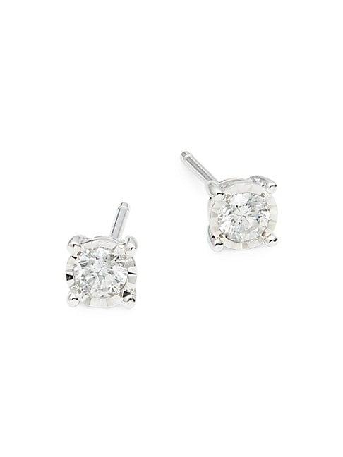 Diana M Jewels 14k White Gold & 0.33 Tcw Diamond Stud Earrings