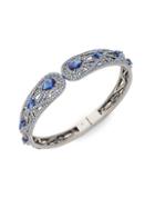 Adriana Orsini Phoenix Blue & White Crystal Hinge Cuff Bracelet