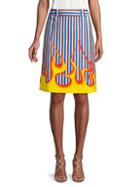 Prada Mixed-print Cotton Skirt