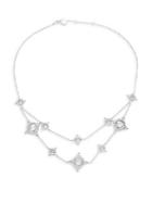 Freida Rothman Sterling Silver Rosecut Crown Bib Necklace