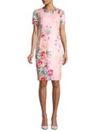 Calvin Klein Short Sleeve Floral Sheath Dress