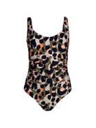 Dkny Leopard Ruche One-piece Swimsuit
