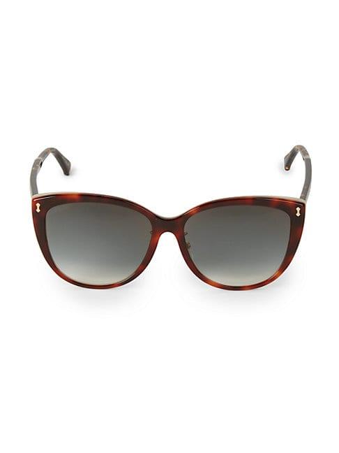 Gucci 58mm Havana Tortoiseshell Square Sunglasses