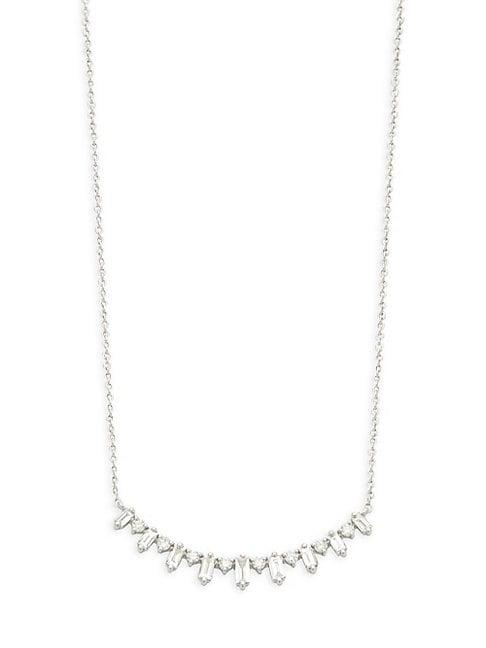 Saks Fifth Avenue 14k White Gold Diamond Row Pendant Necklace