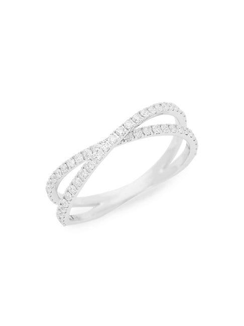 Nephora 14k White Gold Diamond Twist Ring