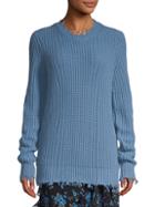Michael Kors Distressed Shaker Knit Cashmere Pullover Sweater