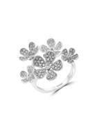 Effy 14k White Gold & Diamonds Floral Ring