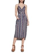 Bcbgmaxazria Savannah Stripe-print Faux Wrap Dress