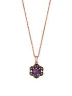 Le Vian Two-tone Diamond And Amethyst 14k Rose Gold Pendant Necklace