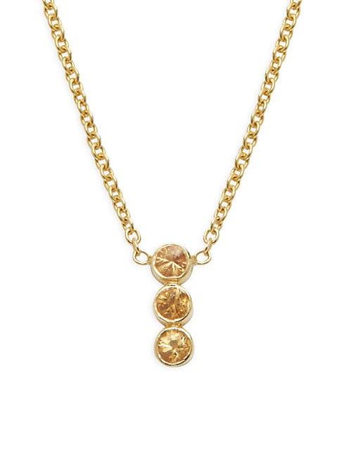 Amrapali Tarakini 18k Yellow Gold Triple Yellow Sapphire Pendant Necklace