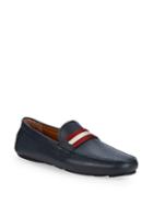 Bally Stripe Leather Loafers