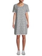 Saks Fifth Avenue Textured Stripe Shift Dress