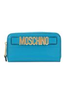 Moschino Logo Leather Zip-around Wallet