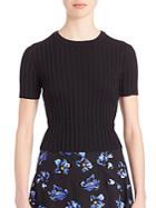Proenza Schouler Cropped Ribbed Wool Sweater