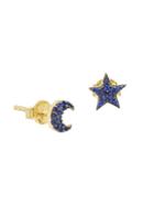 Gabi Rielle Cubic Zirconia Moon & Star Stud Earrings