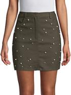 Lea & Viola Studded Cotton Mini Skirt
