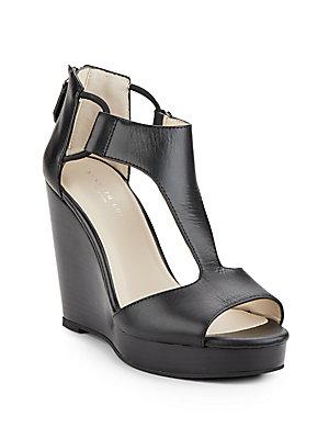 Kenneth Cole Haley Leather Wedge Sandals