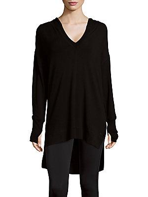 Marc New York By Andrew Marc Hooded V-neck Top