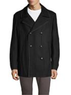 John Varvatos Double-breasted Wool-blend Peacoat