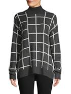 Saks Fifth Avenue Spliced Plaid Turtleneck Sweater