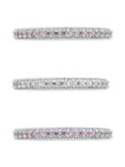 Sterling Forever Set Of 3 Sterling Silver & Cubic Zirconia Rings