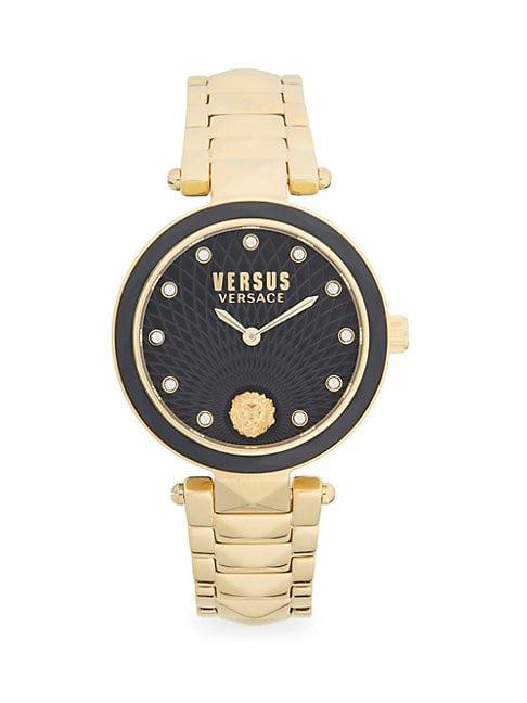 Versus Versace Goldtone Stainless Steel & Swarovski Crystal Bracelet Watch
