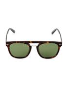 Web 51mm Round Flat-top Sunglasses
