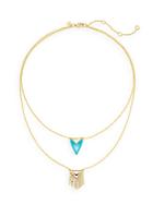 Alexis Bittar Lucite Fringe Double Layered Pendant Necklace