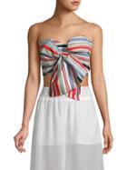 Red Carter Perth Striped Strapless Cropped Top