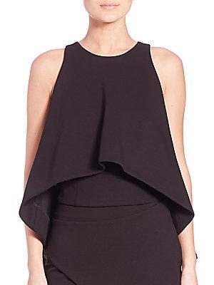 Nicholas Ponte Double Layer Flared Crop Top