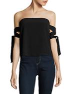 Lucca Couture Off-the-shoulder Tie-up Sleeves Top