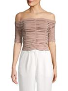 Ronny Kobo Levana Off-the-shoulder Ruched Top