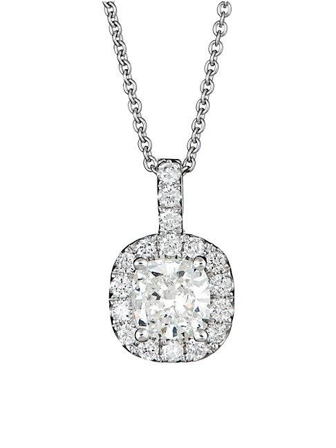 Saks Fifth Avenue 18k White Gold & White Diamond Pendant Necklace