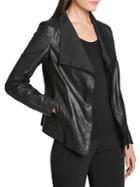 Donna Karan Leather Open-front Jacket